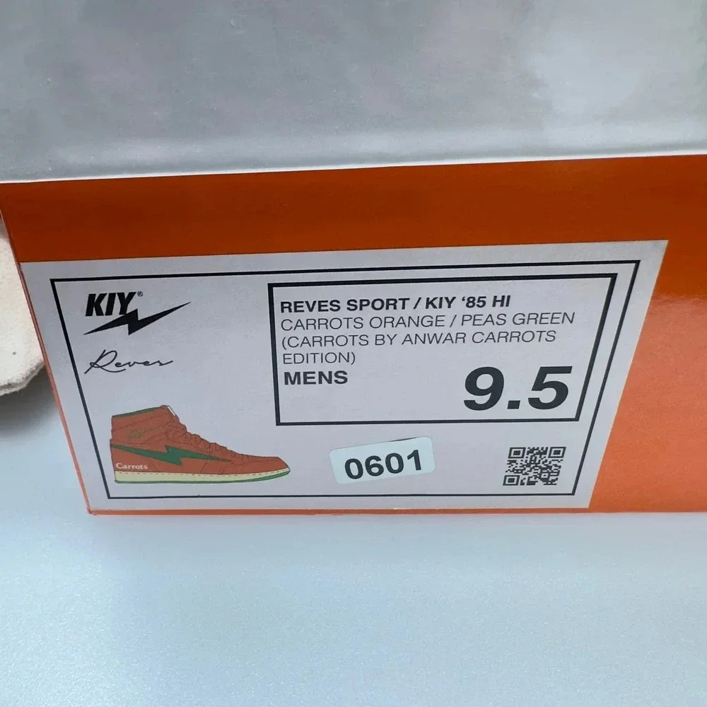 Reves Sport Paris Mens Shoes Kool Kiy '85 Hi Top Athletic Sneakers Orange 9.5 - Picture 6 of 8